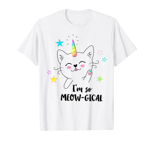 Caticorn cute kitty kids I'm so meow-gical funny cat unicorn T-Shirt