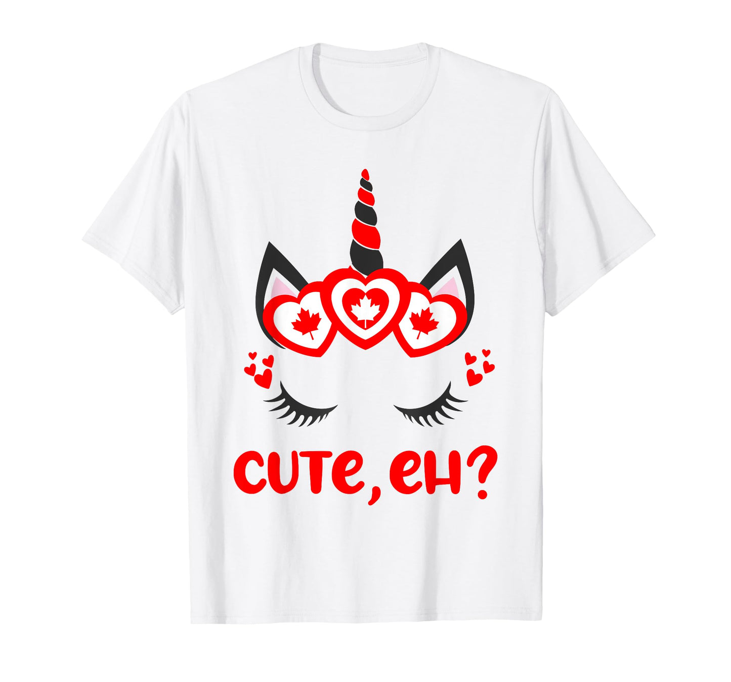 Funny Canadian Eh Girl Cute Unicorn Maple Leaf Canada Day T-Shirt