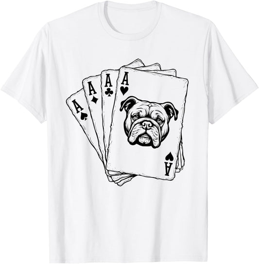 Poker Bulldog Funny Casino Dog Gambling Card Game T-Shirt