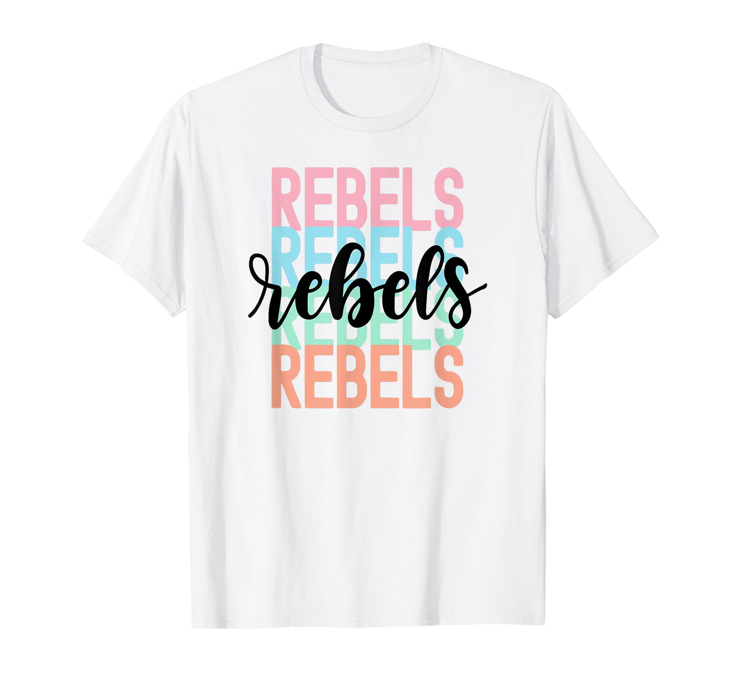 Rebels Team Mascot School Spirit Game Night T-Shirt