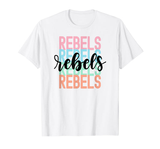 Rebels Team Mascot School Spirit Game Night T-Shirt