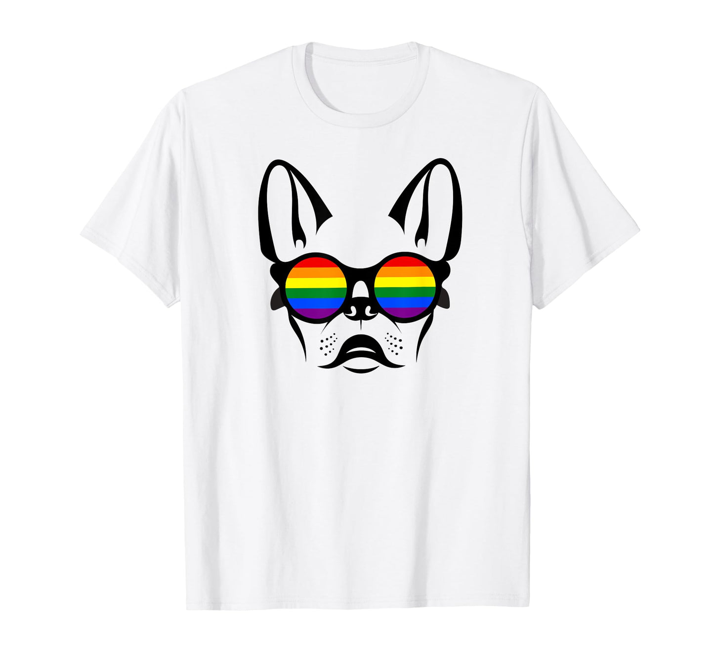 Gay French bulldog with rainbow pride sunglasses Men Women T-Shirt
