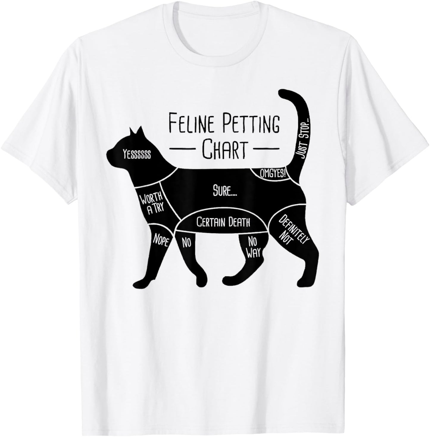 Feline Petting Chart Cat Owner Lover T-Shirt