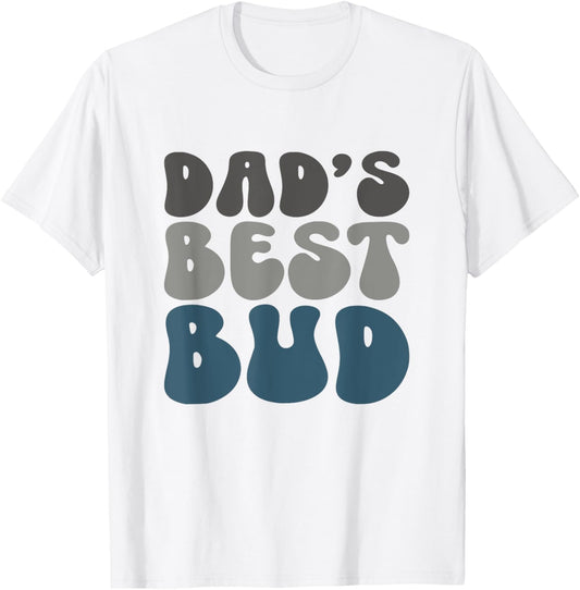 Dad's Best Bud Retro Father's Day Kids Boys Toddler Tee T-Shirt