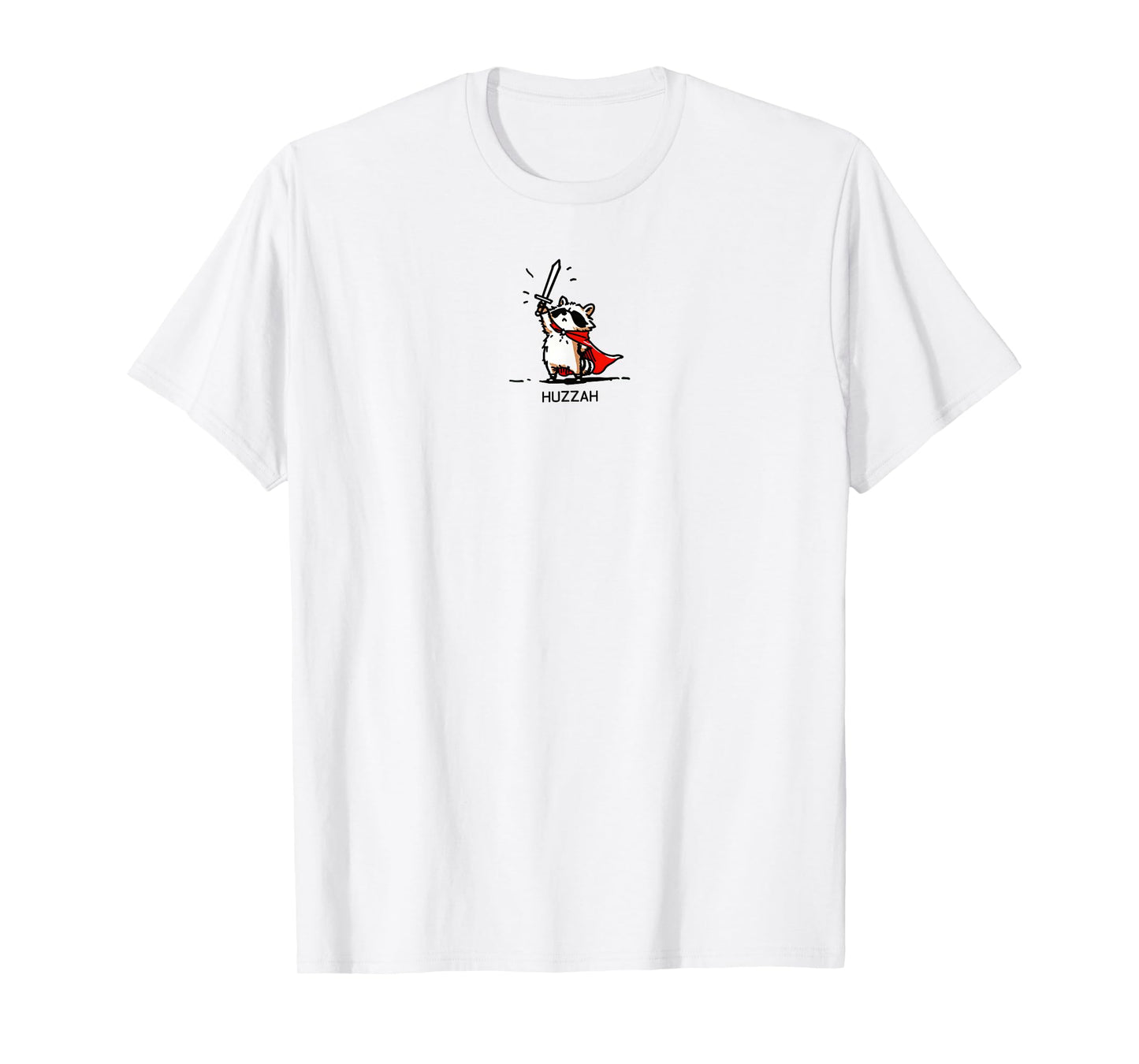 Huzzah Raccoon Knight Funny Sword Meme Quote T-Shirt