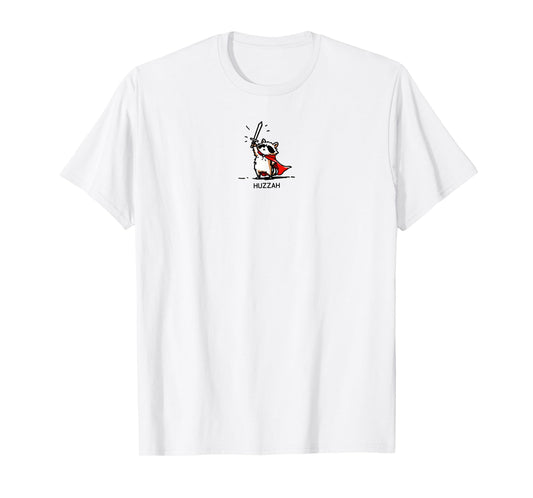 Huzzah Raccoon Knight Funny Sword Meme Quote T-Shirt