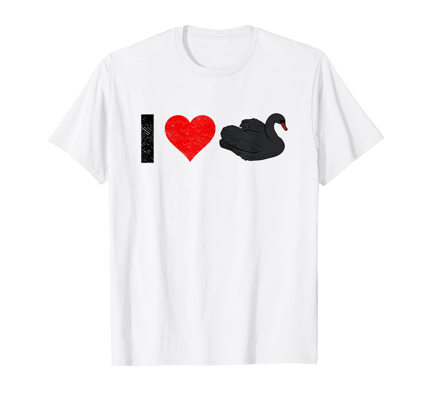I Love Swans Swan Bird Lover Black Feathers T-Shirt
