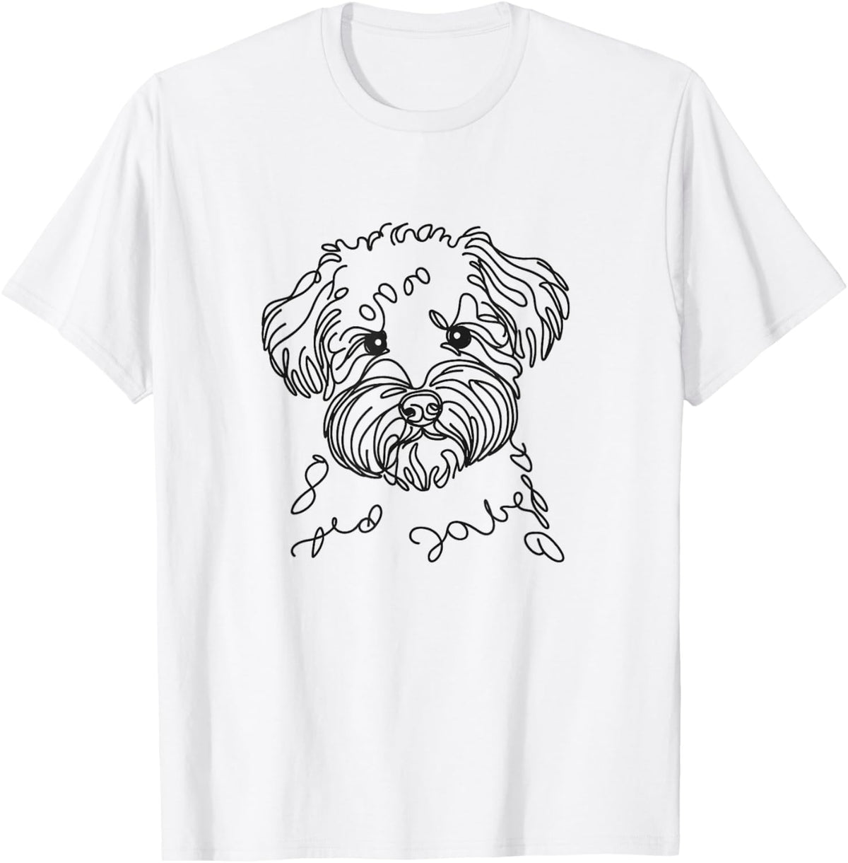 Schnoodle Dog Line Art Design Men Women Girls Kids T-shirt