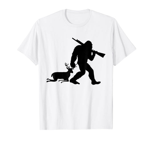 Funny Bigfoot Deer Hunting Sasquatch Dad Men Wildlife Hunter T-Shirt