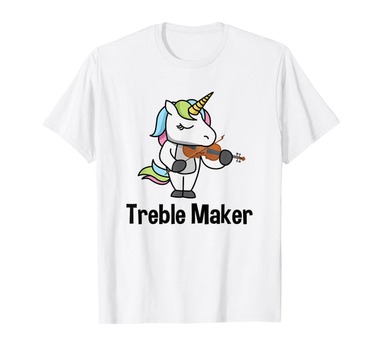 Violin Shirt for Girls - Treble Maker Unicorn Violinist T-Shirt