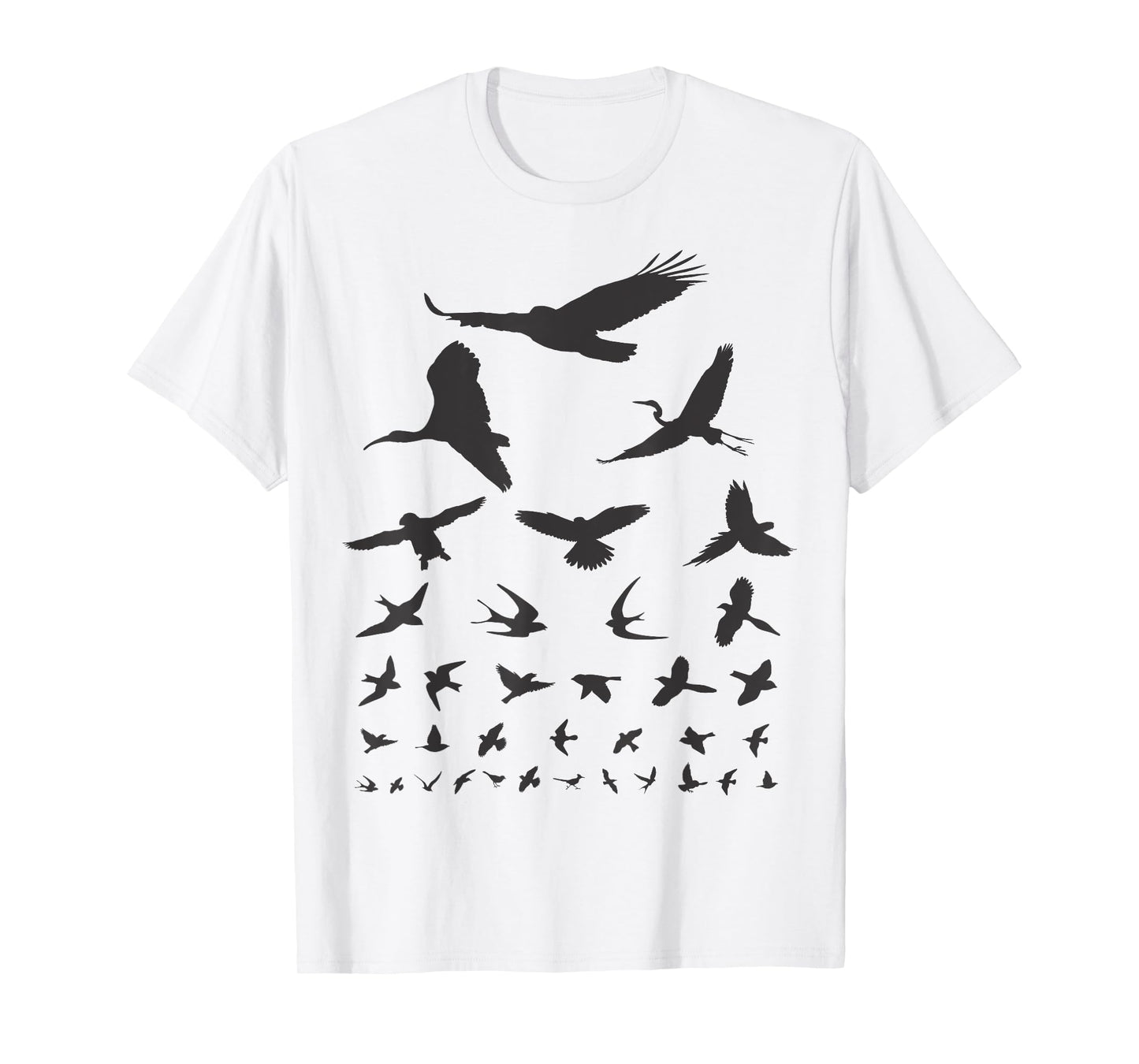 Happy Birding Women's Birdwatching Eye Chart T-Shirt, Grey, Small, Short Sleeve