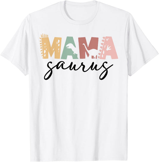 Mama Saurus Mom Dad Dinosaur Birthday Family Matching Women T-Shirt
