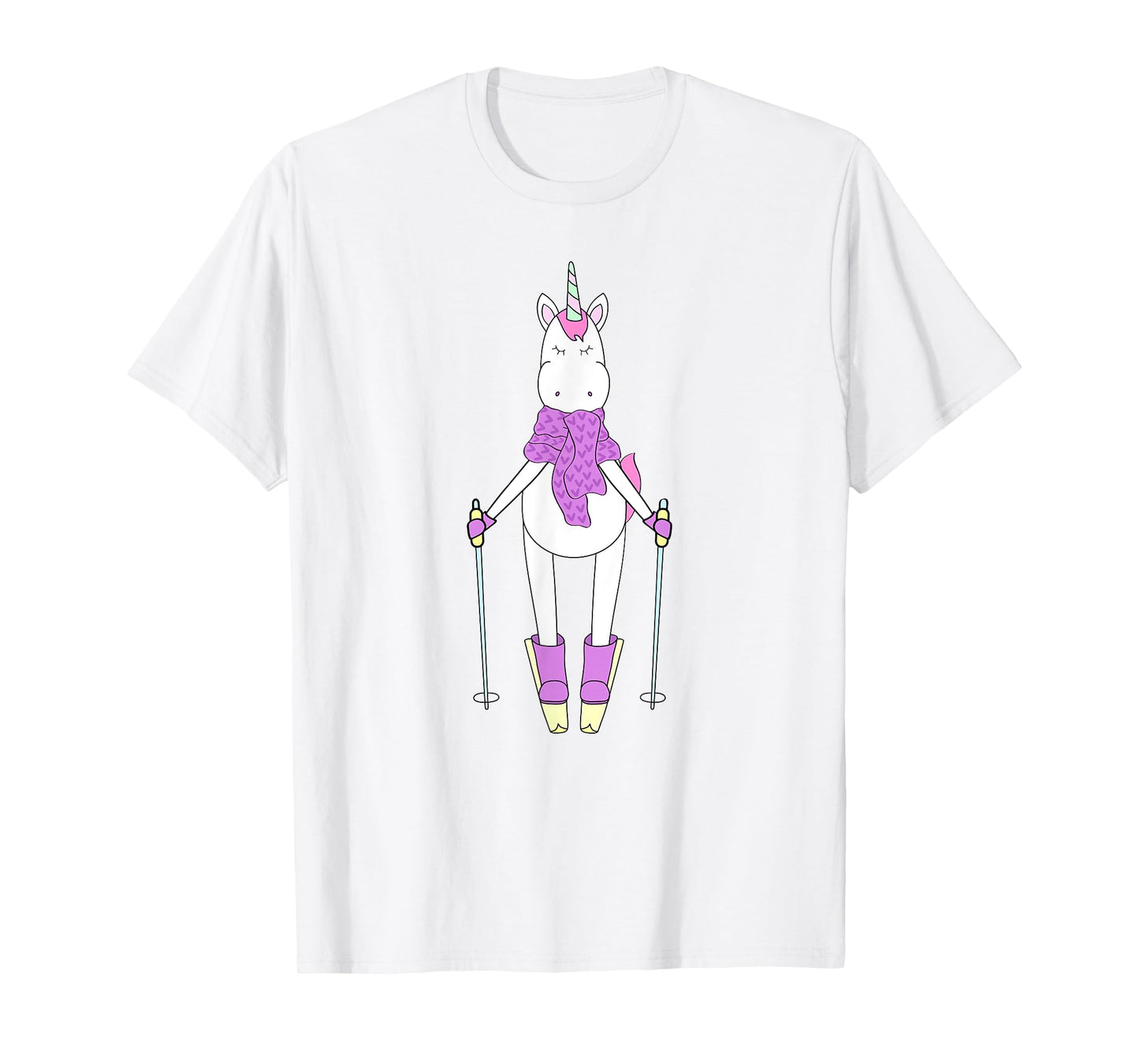 Cute Unique & Funny Unicorn & Skiing Art T-Shirt & Gift T-Shirt