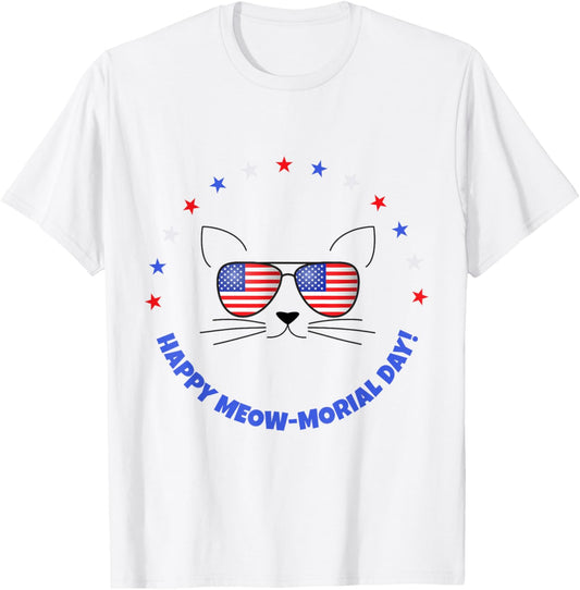 Funny Memorial Day Cat MEOWMorial Day Tshirt T-Shirt