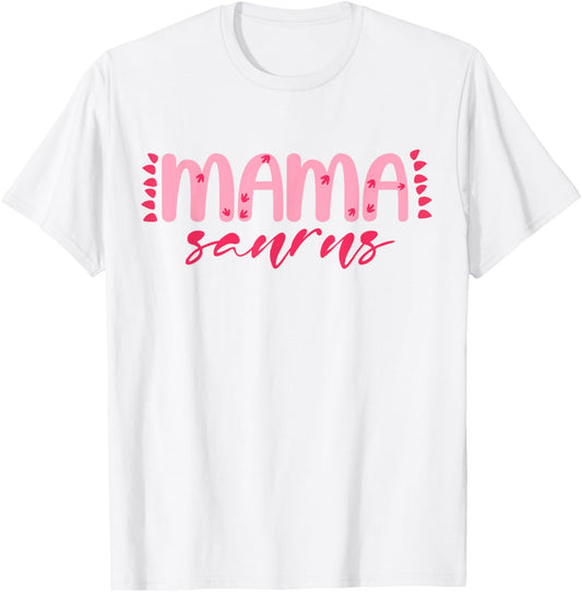 Pink Mama Saurus Rex Trex Matching Family Dinosaur Birthday T-Shirt