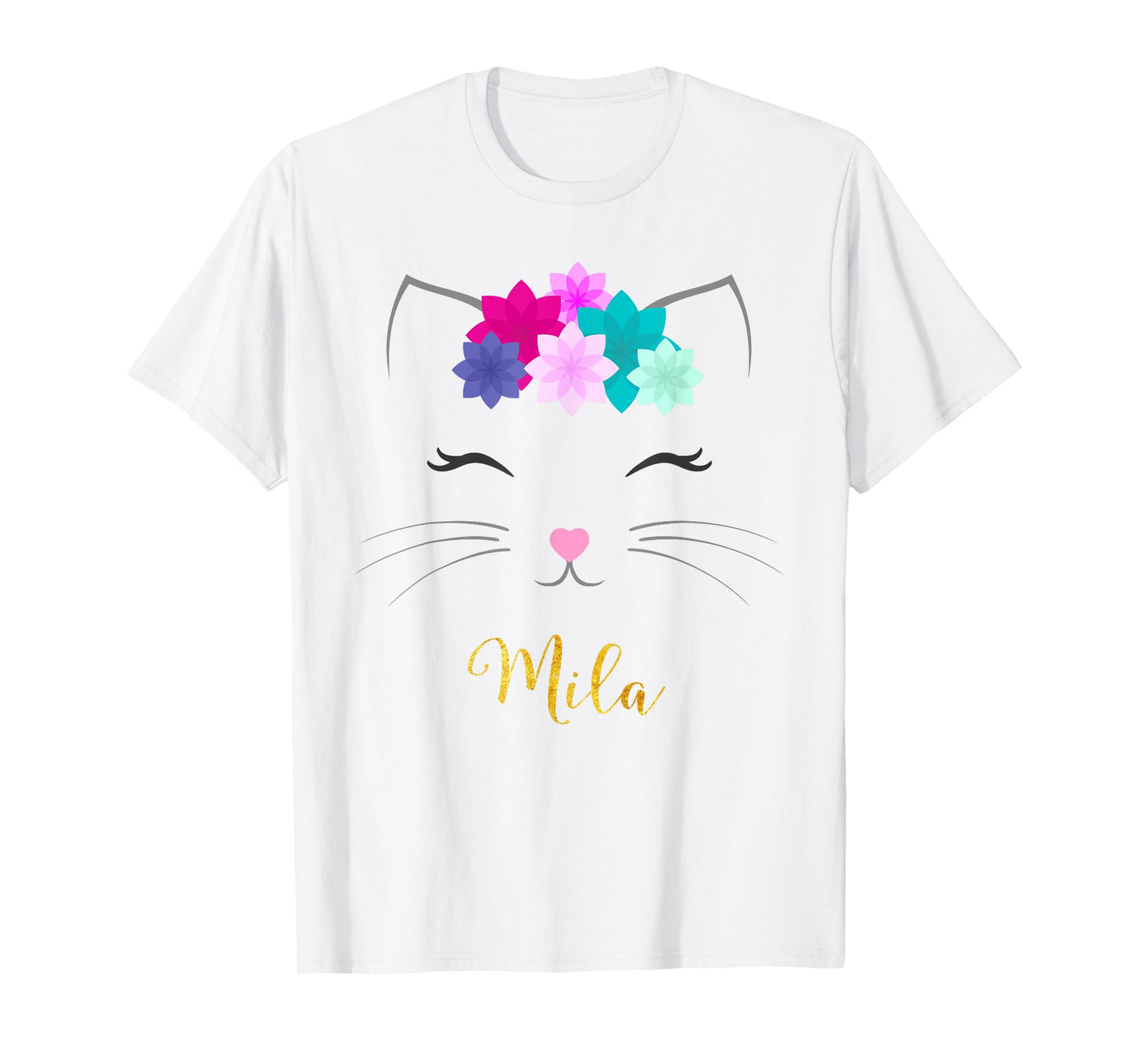 Mila Name Gift Personalized Kitty Cat T-Shirt