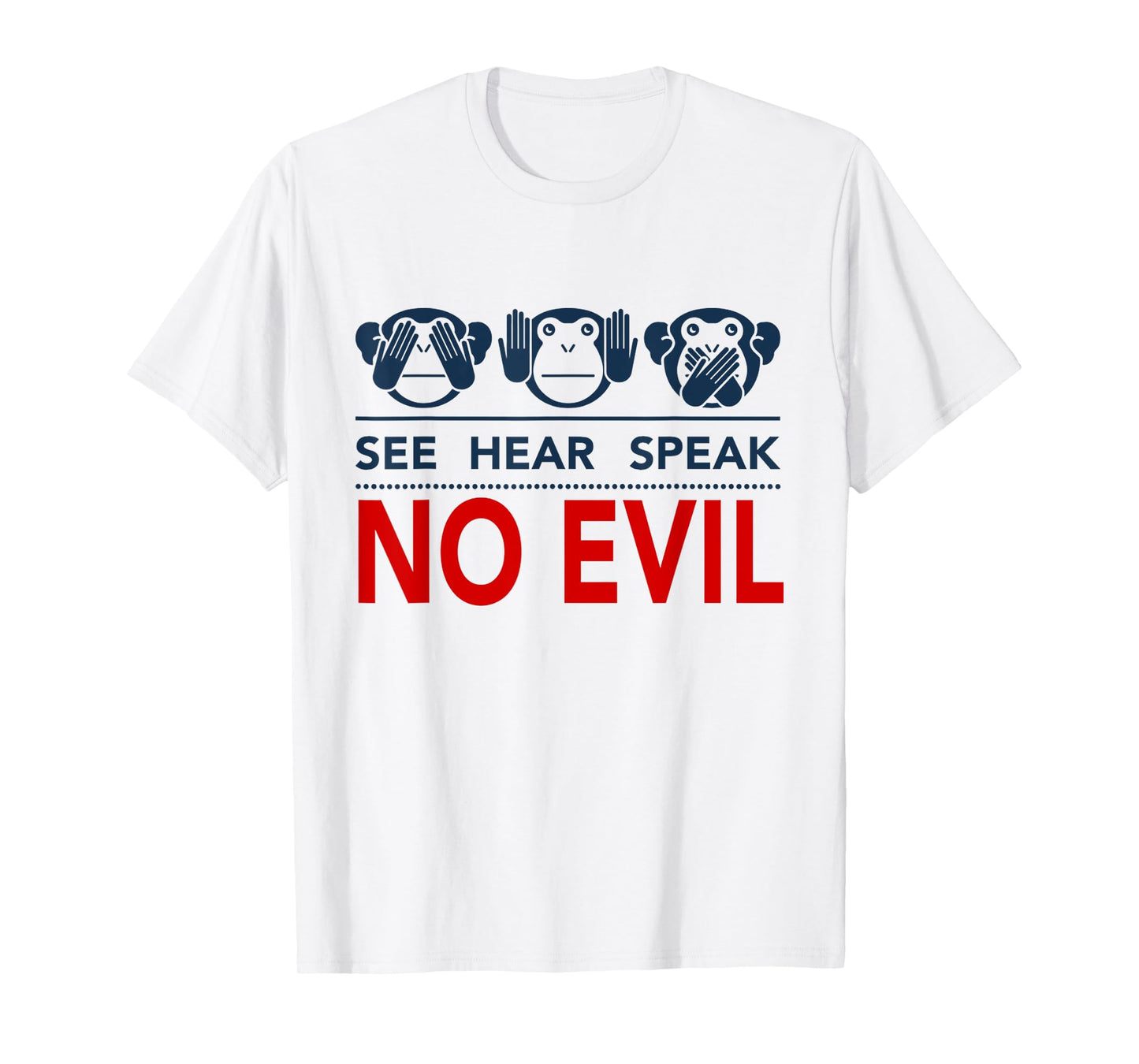 See Hear Speak No Evil Tshirt 3 Monkeys Resist T-Shirt