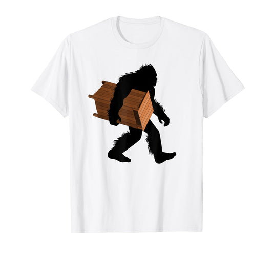 Funny Bigfoot with Outhouse Cryptid Latrine Sasquatch T-Shirt