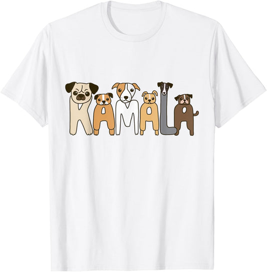 Kamala Dog Letter Font Design T-Shirt