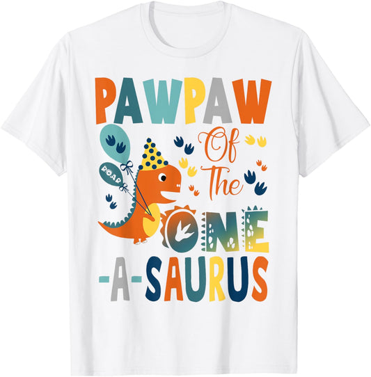 Pawpaw Of The One-A-Saurus 2Nd Birthday Dinosaur Party T-Shirt