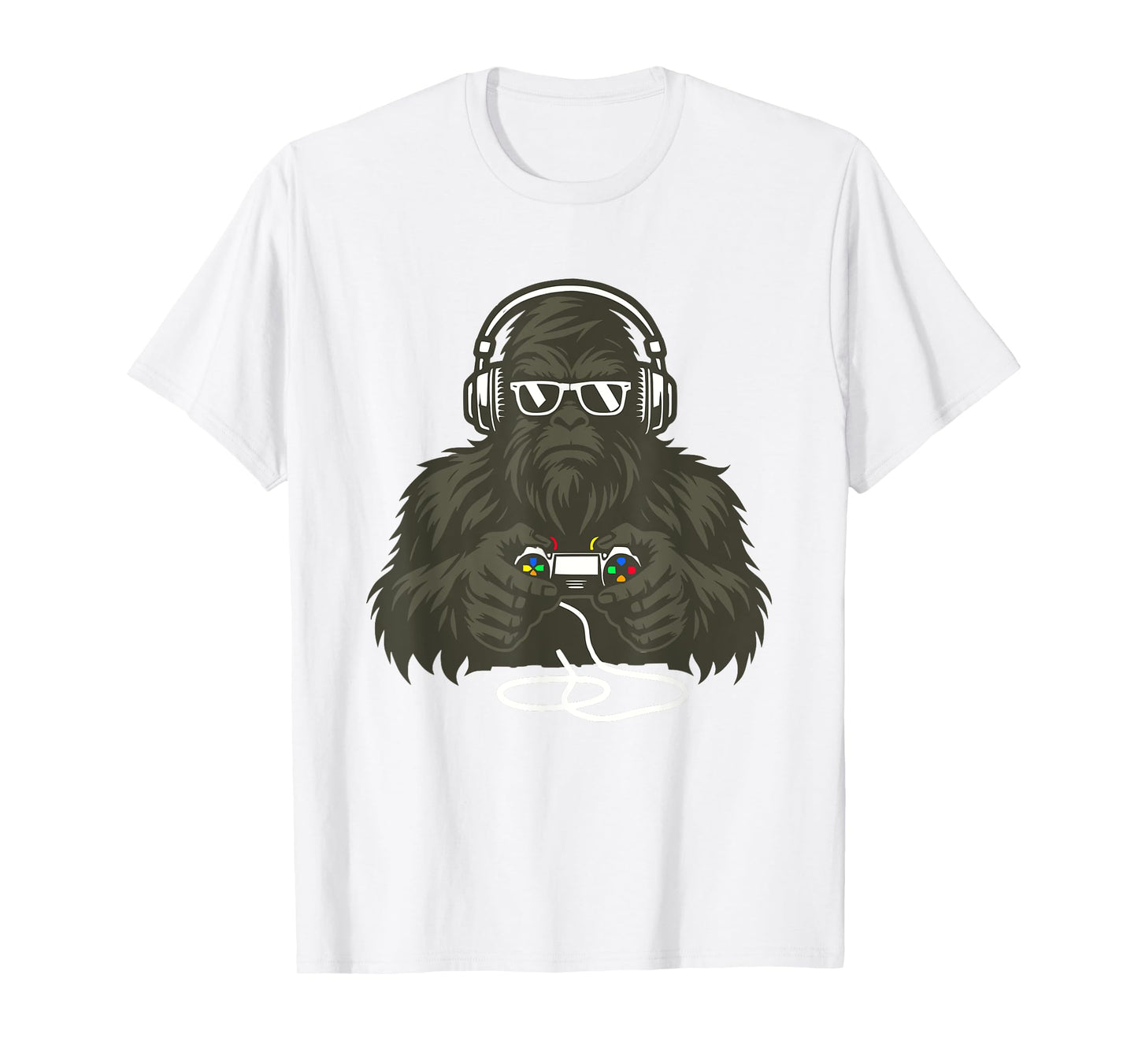 Sasquatch Bigfoot Video Gamer Retro Gaming Men Boys Teens T-Shirt