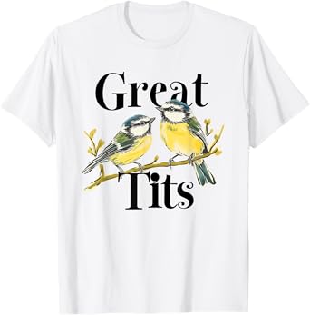 Great Tits Funny Ornithology Bird Great Tit English T-Shirt