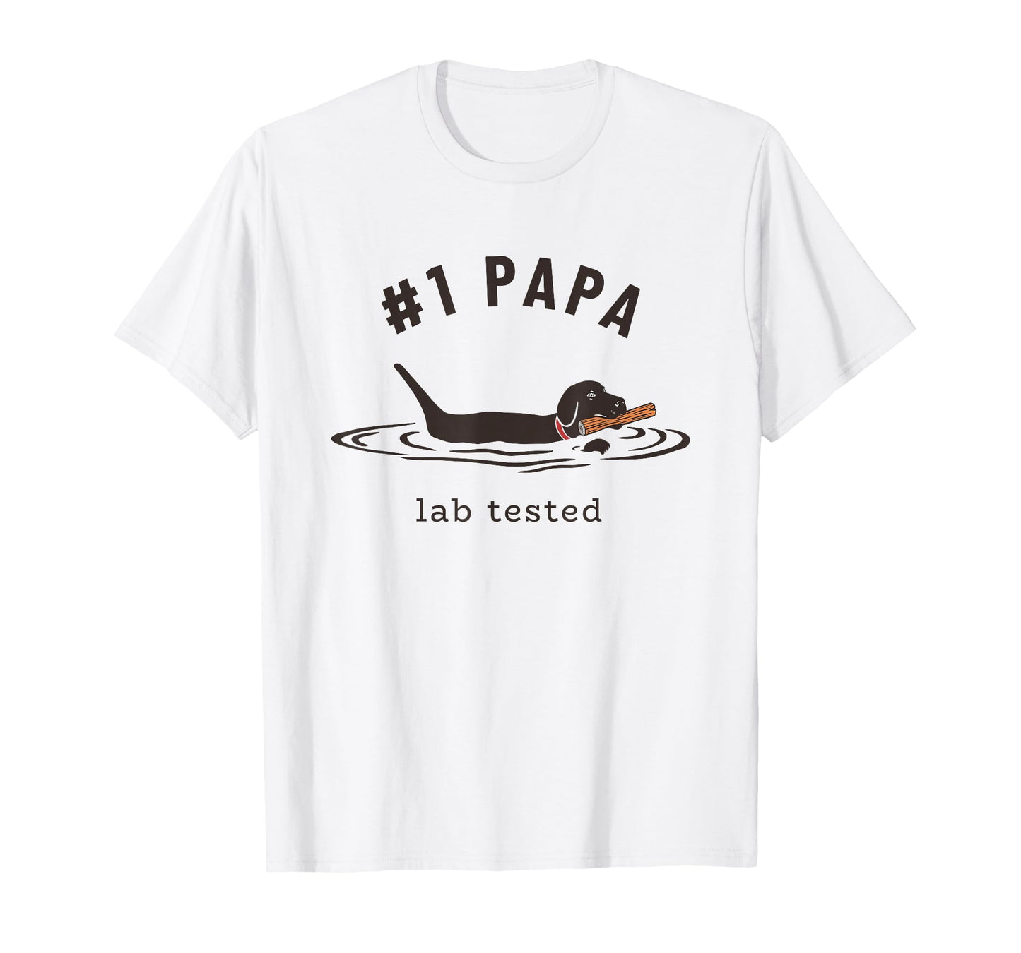 Black Lab #1 Papa - Labrador Retriever Owner Father's Day T-Shirt