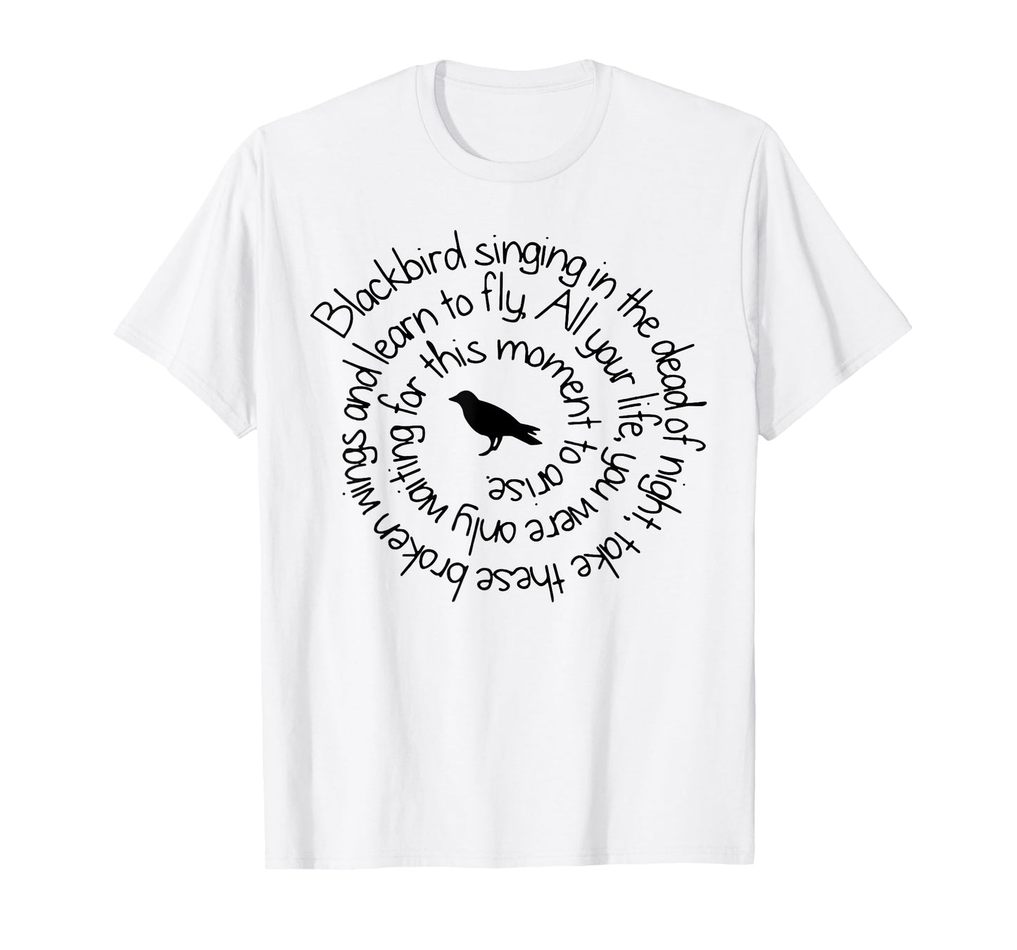 Blackbird art singing retro 80s T-Shirt