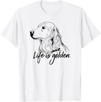 Golden Retriever Dog Life is golden retro vintage T-Shirt for Men Women
