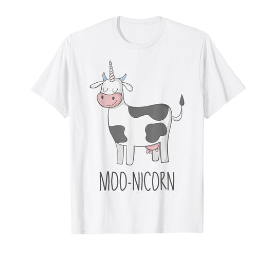 Moonicorn Funny Cow Unicorn T Shirt for Kids and Adults T-Shirt