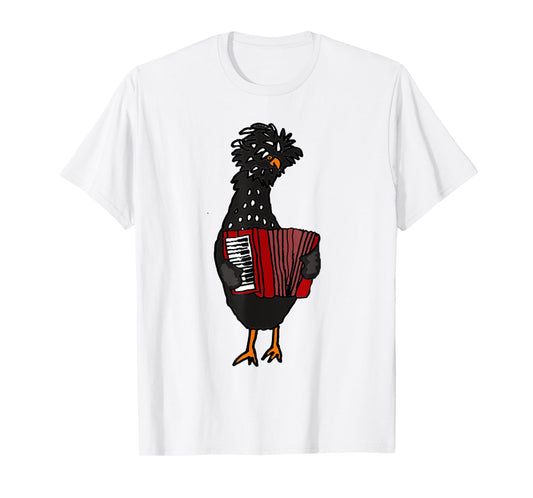 Smiletodaytees Fun Polish Chicken Playing Accordion T-shirt T-Shirt