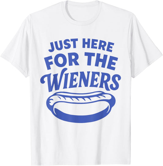Vintage I'm Just Here For The Wieners 4th Of July Hot Dog T-Shirt