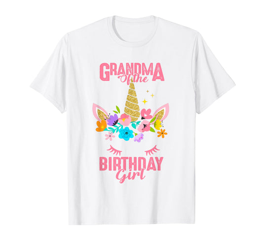 Grandma of the Birthday Girl Gift Unicorn Birthday Matching T-Shirt