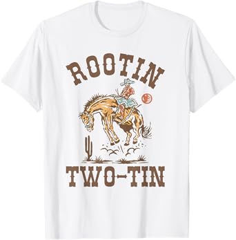 Rootin Two-tin 2nd Birthday 2 Year Old Western Cowboy Bday T-Shirt