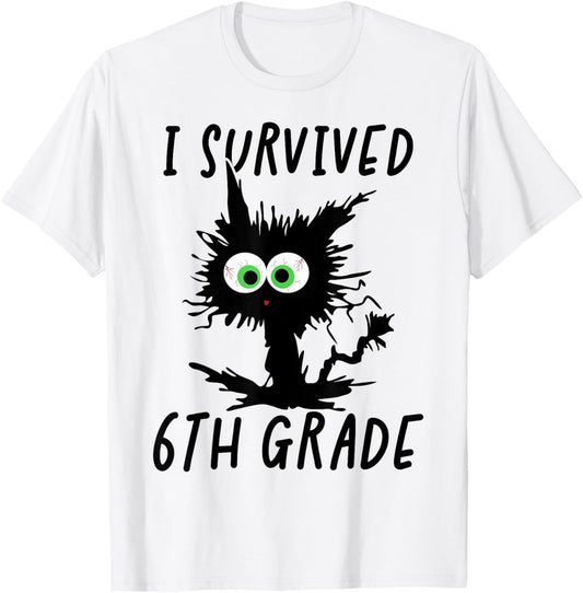 I Survived Sixth Grade Cat 2025 T-Shirt