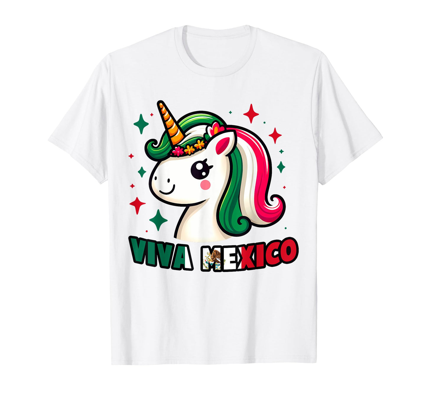 Unicorn Viva Mexico Mexican Independence Day Kids Boys Girls T-Shirt