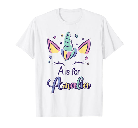 First Name Amalia Personalized A Is For Amalia T-Shirt