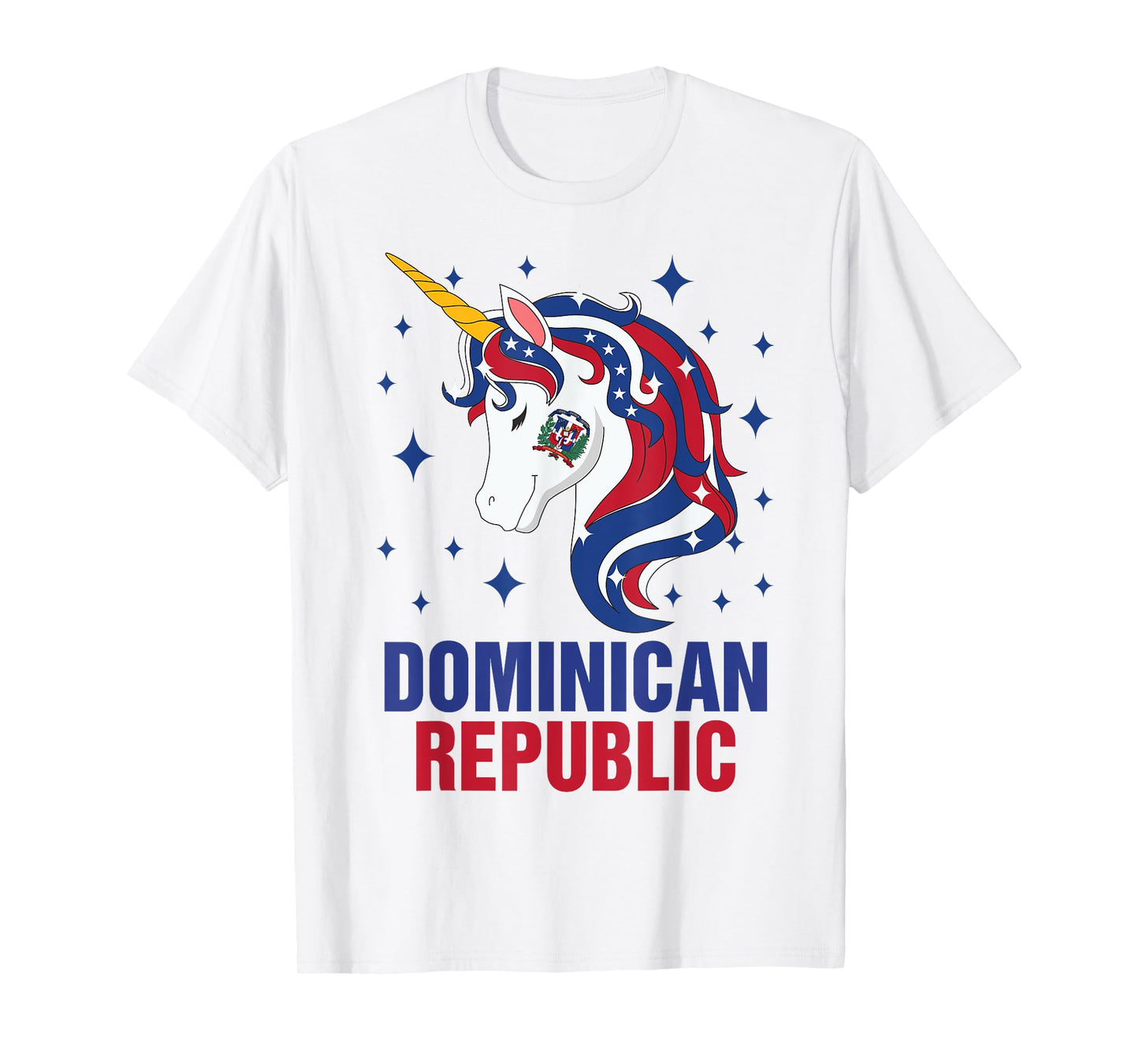Dominican Republic Flag Independence Unicorn Teen Girl Kids T-Shirt