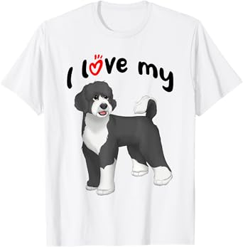 I Love My Black and White Portuguese Water Dog T-Shirt