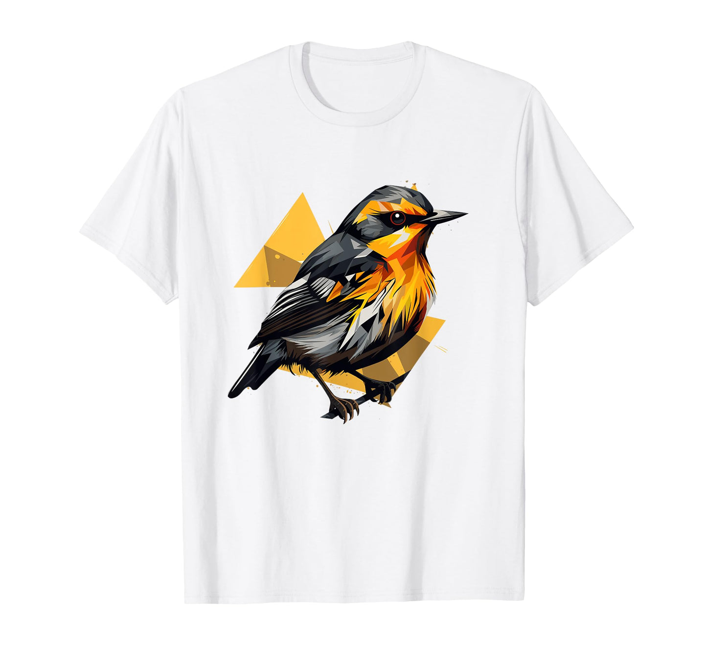 Blackburnian Warbler Geometric Patten Art,Cute Bird Lover T-Shirt