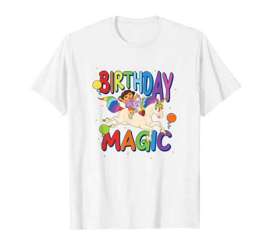 Dora the Explorer Birthday Magic Dora & Boots Riding Unicorn T-Shirt