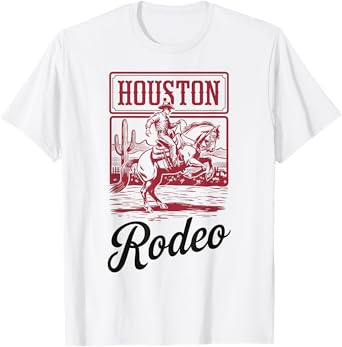 Houston Rodeo, Vintage Bronc Horse Riding Cowboy T-Shirt