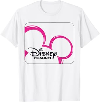 Disney Channel Official Mickey Mouse Pink Retro 2000s Logo T-Shirt