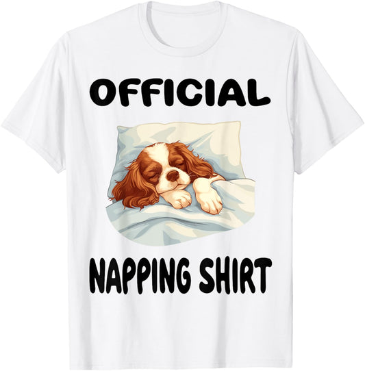 Cavalier King Charles Spaniel Dog Pajamas Official Napping T-Shirt