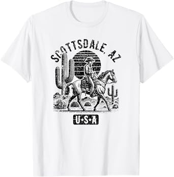 Scottsdale Arizona USA Cowboy Horse Vintage Style Design T-Shirt