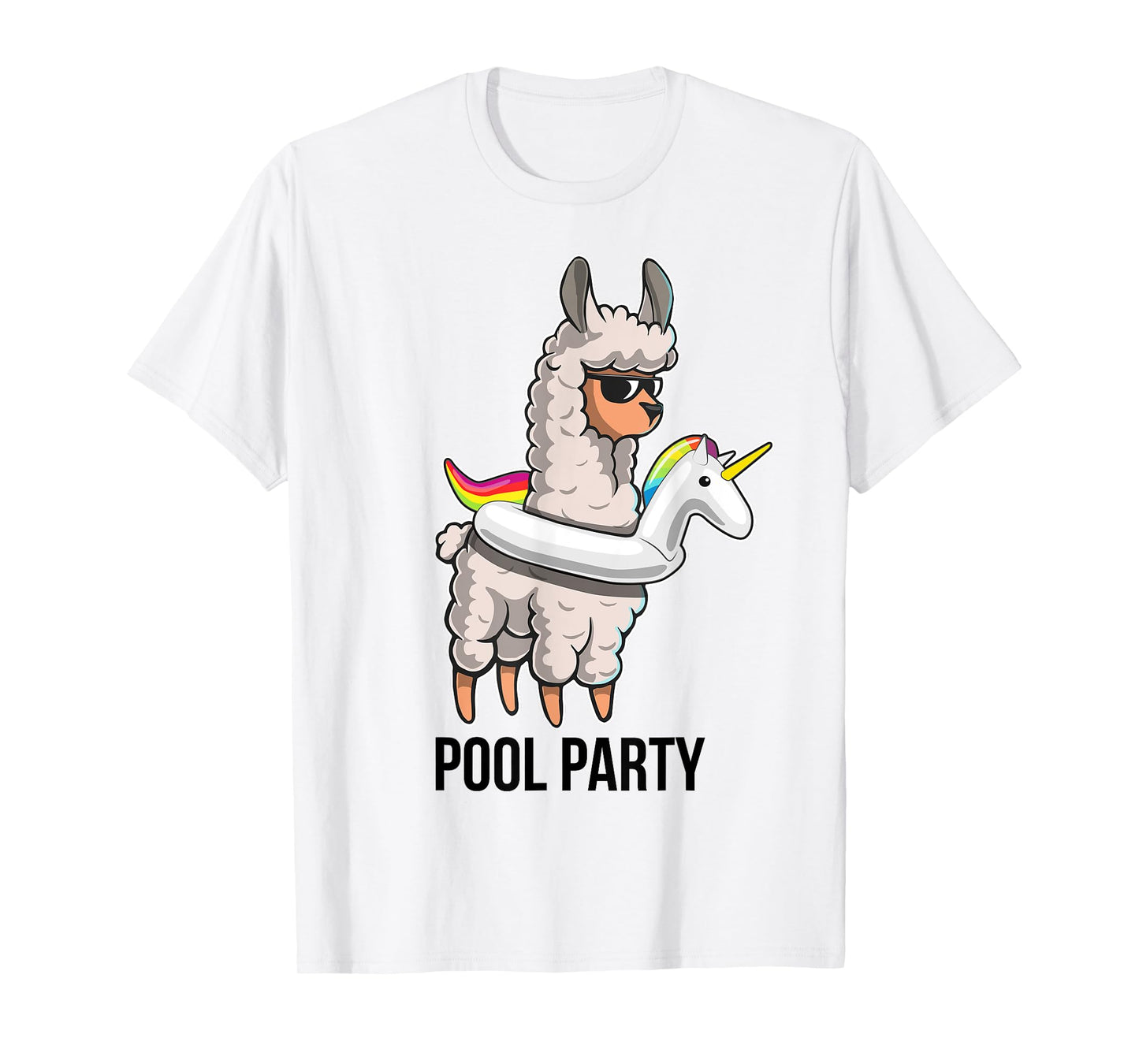 Pool Party Llama Unicorn Float Shirt Funny Llama Gifts Women T-Shirt