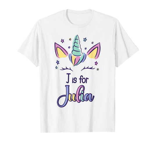 First Name Julia Personalized J Is For Julia T-Shirt