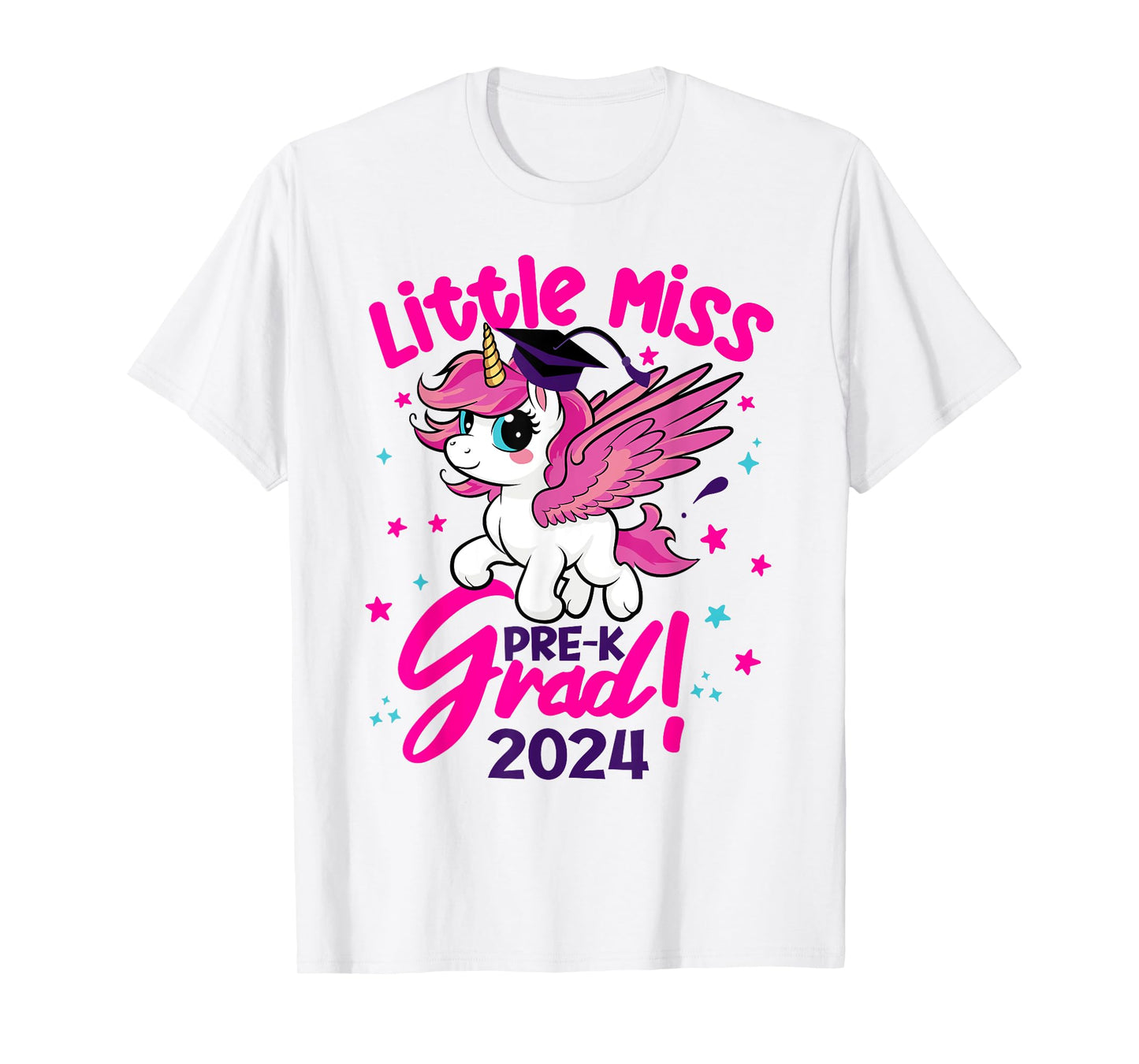 Unicorn Miss Pre-k Grad Preschool Graduation 2024 Kids Team T-Shirt