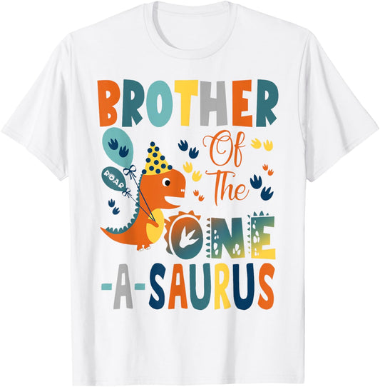 Brother Of The One-A-Saurus 2Nd Birthday Dinosaur Party T-Shirt