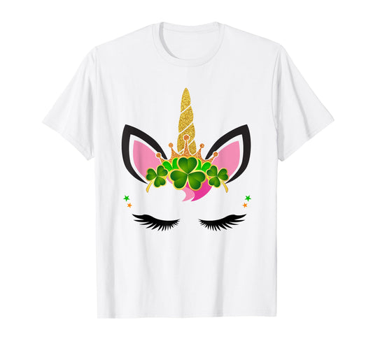 Unicorn Clover Leaf Unicorn Girl St Patricks Day T-Shirt